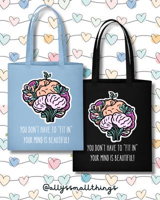 Beautiful Mind 🧠 Beutel, Bag, Tasche, Mental Health, Neurodivergent, ADHS