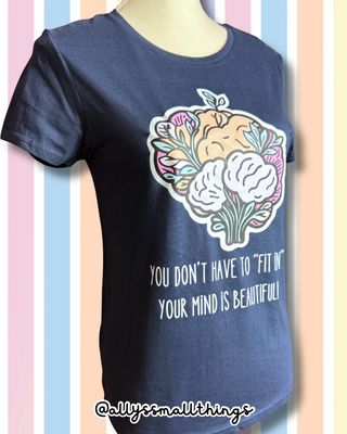 Beautiful Mind 🧠 Womxn Shirt, Bio-Baumwolle, Mental Health, Gehirn, Fairtrade