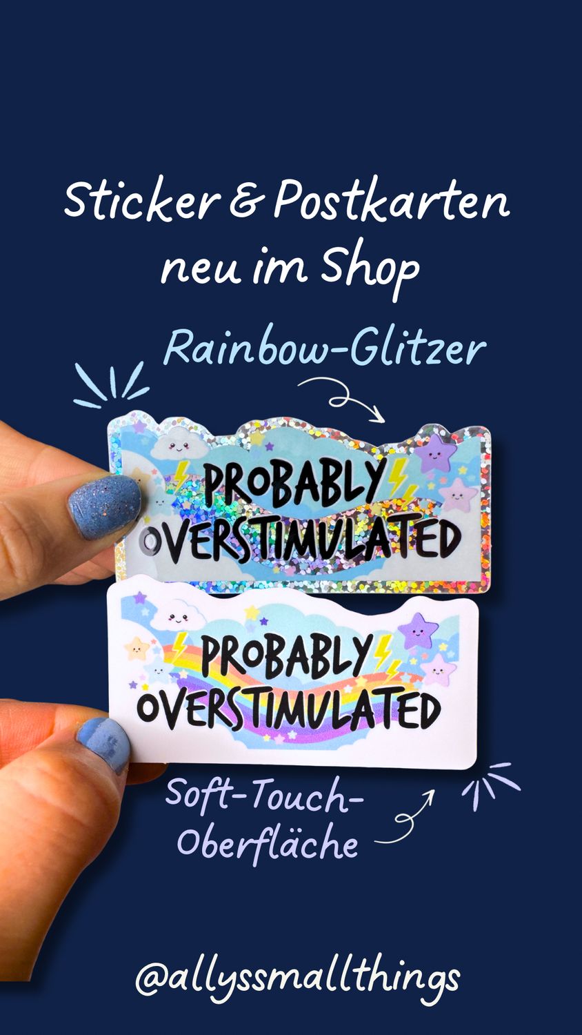 Probably Overstimulated Sticker oder Postkarte mit Effekten ✨ ADHS, AuDHS, Autismus, Neurodivergent