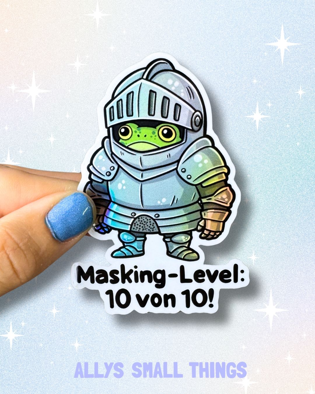 Ritter Frosch Masking 🐸 Sticker, Aufkleber, ADHS, Neurodivergent, Autismus