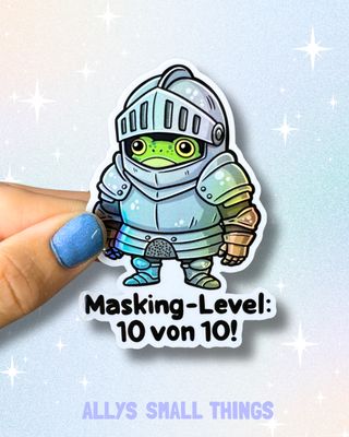 Ritter Frosch Masking 🐸 Sticker, Aufkleber, ADHS, Neurodivergent, Autismus
