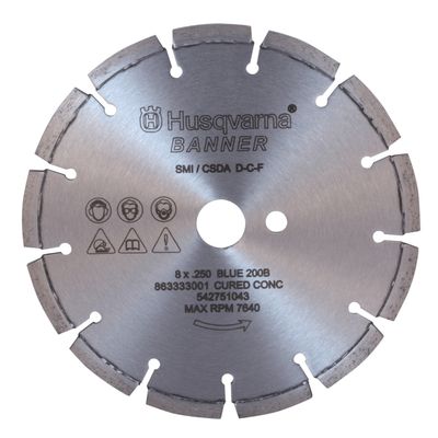 Husqvarna Banner Line® Crack Saw Blue 200B General Purpose Concrete Diamond Blade