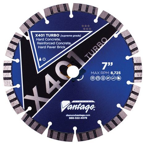Diamond Vantage X401 Turbo Hard Materials Supreme Diamond Blade
