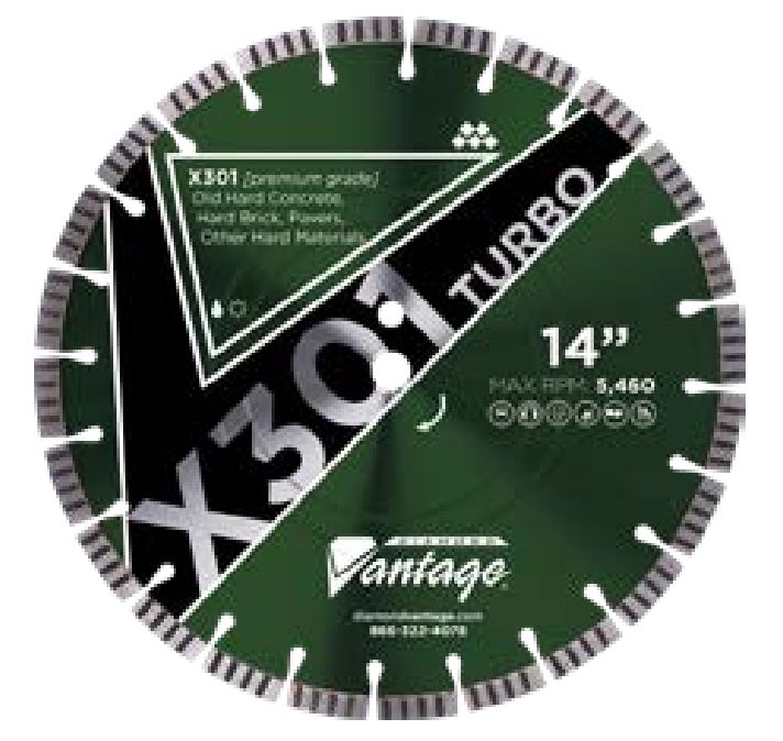 Diamond Vantage X301 Turbo Hard Materials Diamond Blade
