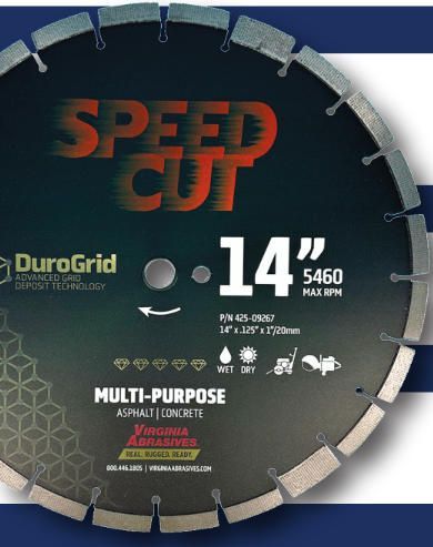 Virginia Abrasives SPEED CUT Diamond Blades with DuroGrid Advanced Grid Deposit Technology