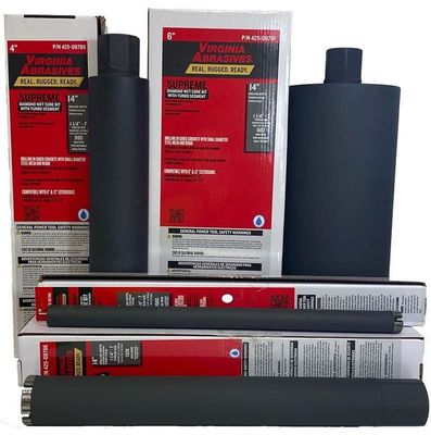 Virginia Abrasives Core Drill Bits with Turbo Segments for General Purpose Wet Concrete Drilling/Coring Virginia Abrasives Core Drill Bits with Turbo Segments for General Purpose Wet Concrete Drilling/Coring