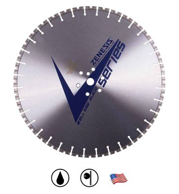 Diamond Vantage ZENESIS™ V SERIES Hard Reinforced Concrete Diamond Wall Saw Blade