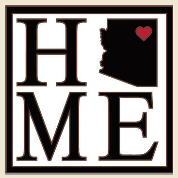 Home State Arizona 6"x 6" Tile (White)