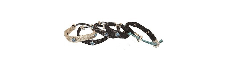 Horsehair Simple Braid Faux Gemstones Youth Bracelet