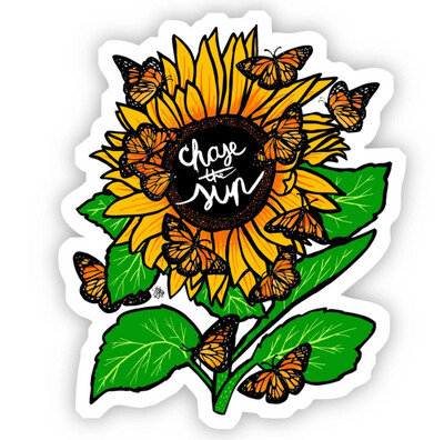 Chase The Sun Sunflower Sticker