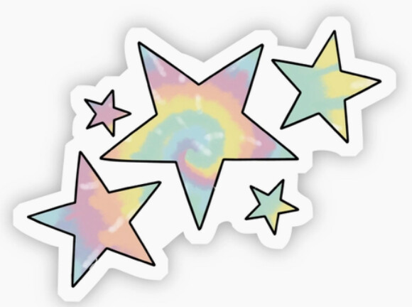 Tie Dye Stars Sticker
