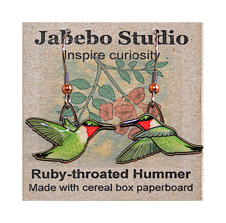 Ruby-throated Hummingbird Earrings
