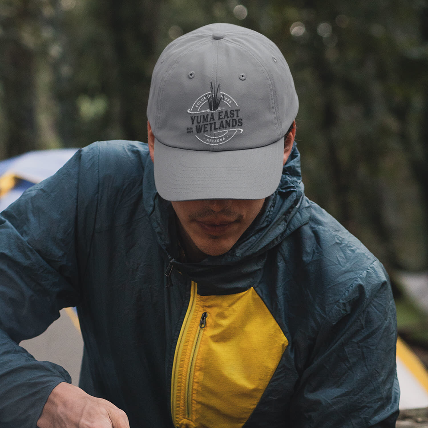 Yuma East Wetlands Gray Snapback Hat