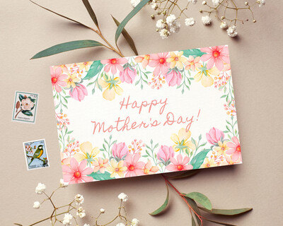 Pretty Floral Happy Mothers Day Greeting Card
