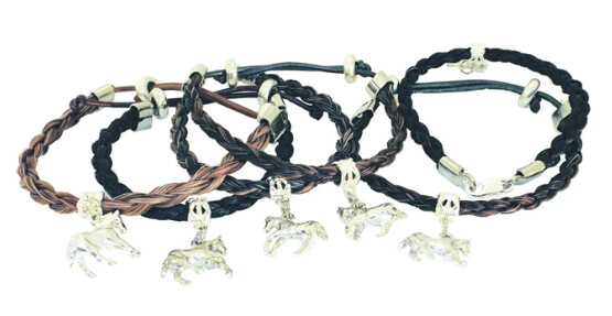 Horsehair Round Braid with Charm Adult Bracelet