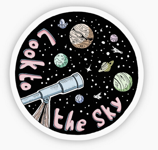 Look to the Sky Galaxy Space Sticker