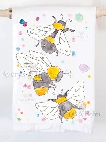 Garden Bees Tea Towel