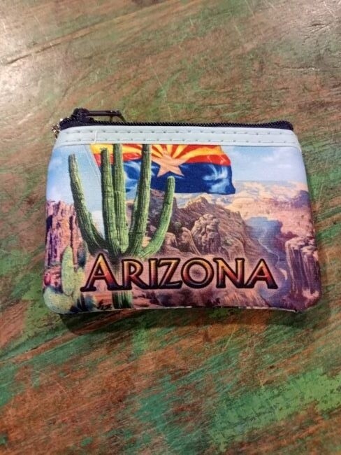 AZ Coin Purse Art Collage Key Chain