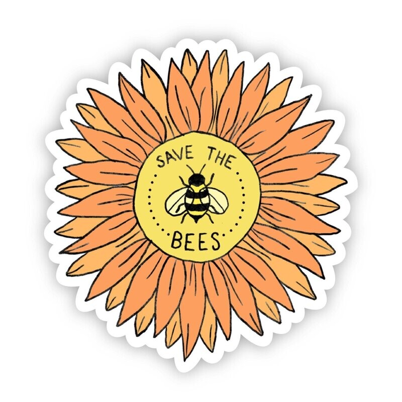 Save the Bees Floral Sticker