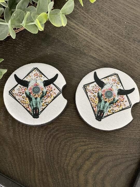 Boho Bull Car Coaster
