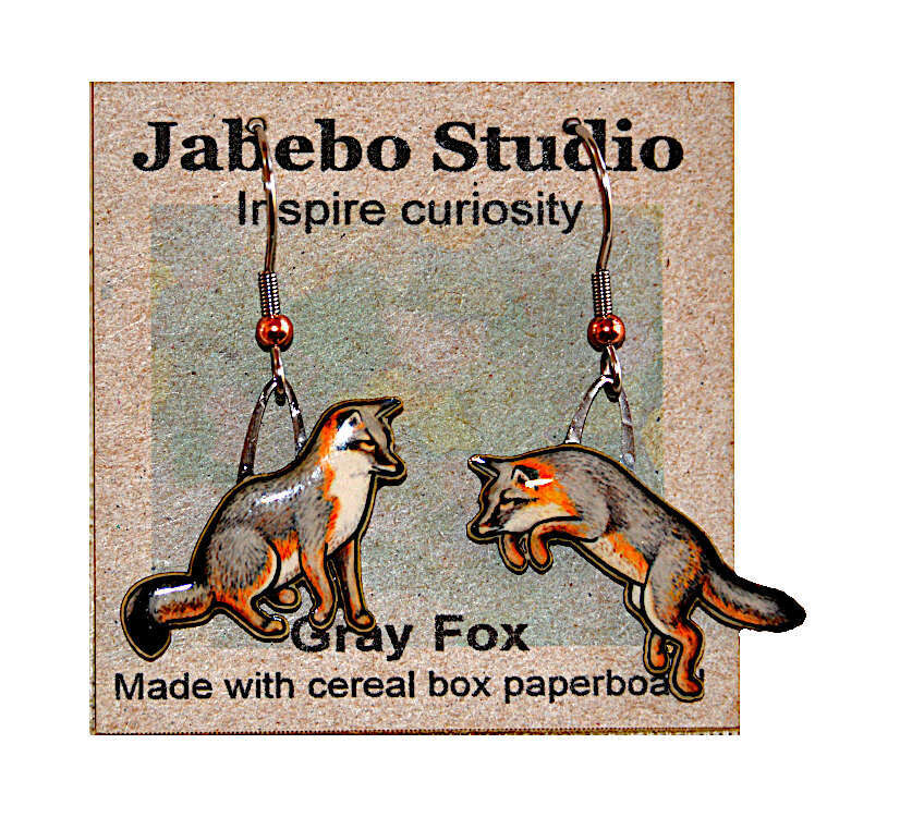 Gray Fox Earrings