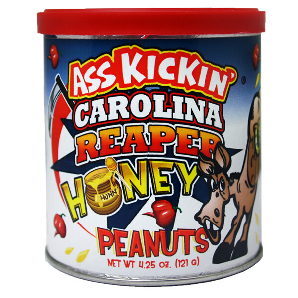Ass Kickin&#39; Carolina Reaper Canned Honey Peanuts