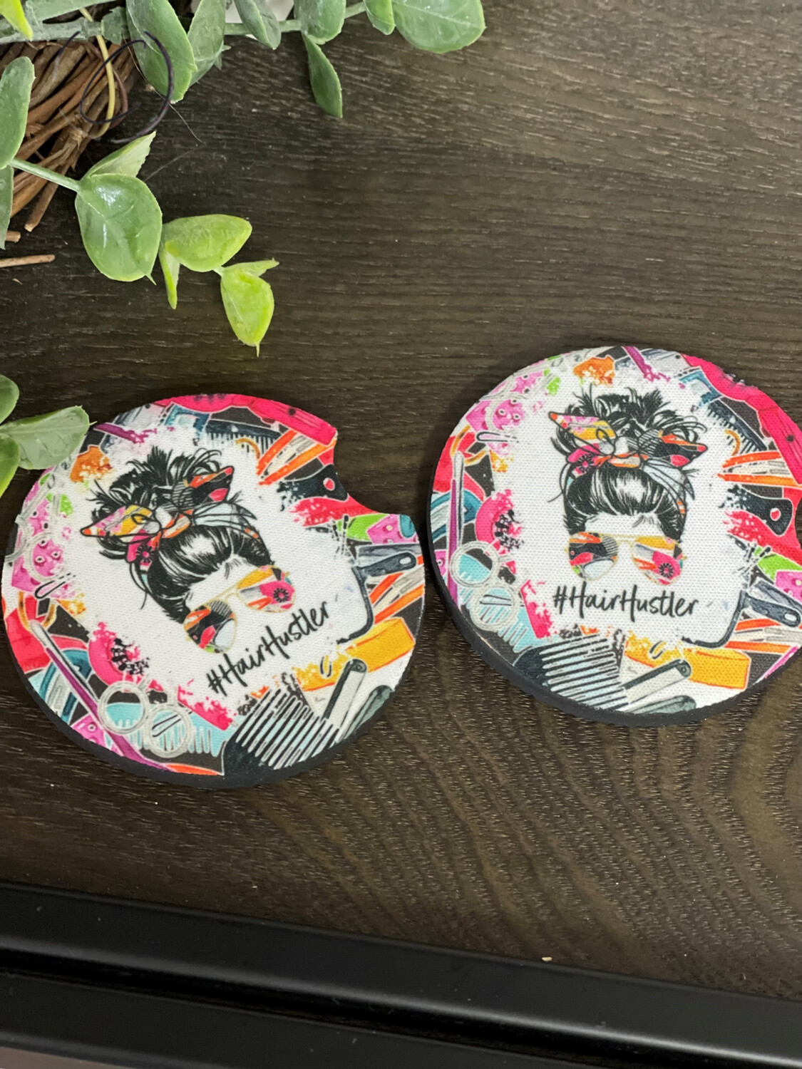 Hair Hustler Car Coaster