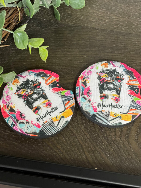 Hair Hustler Car Coaster