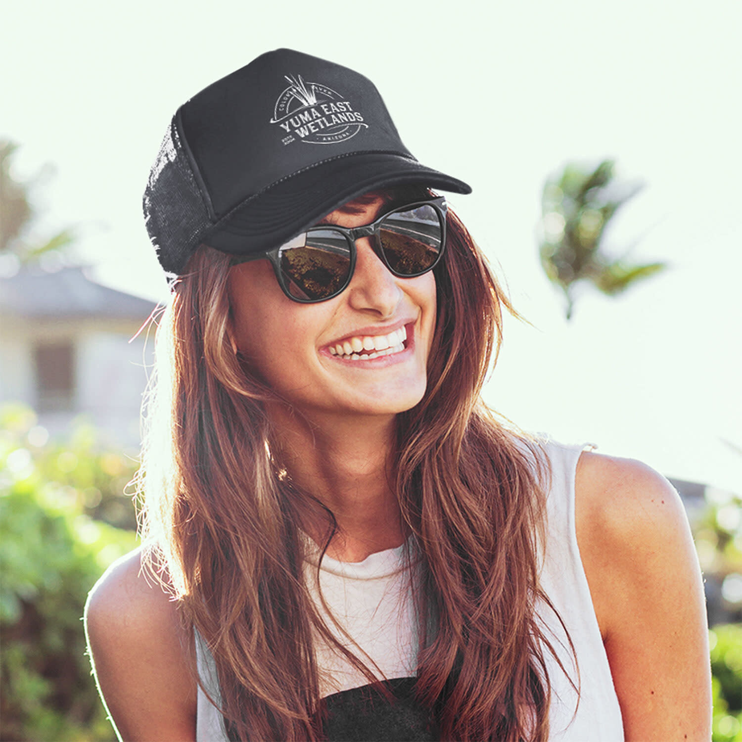 Yuma East Wetlands Black w/Black Mesh Snapback Cap