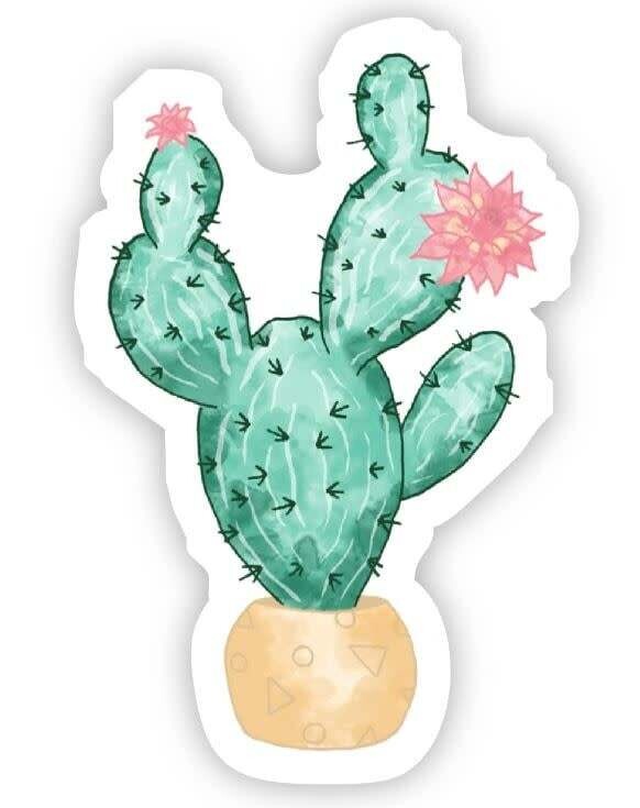 Cactus w/Pink Flowers Sticker