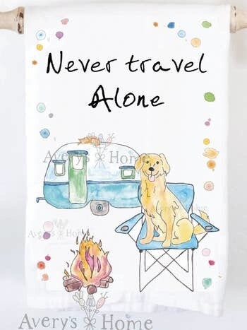 Camper-Never Travel Alone Tea Towel