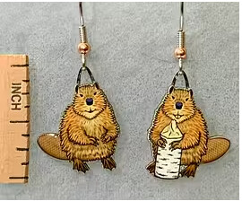 North American Beaver Earrings
