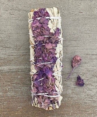 White Sage w/Lavender Flowers Smudge Stick Bundle