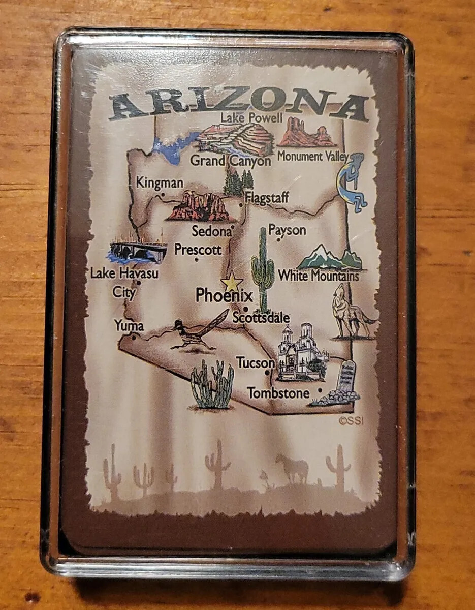 AZ Map Tan Playing Cards