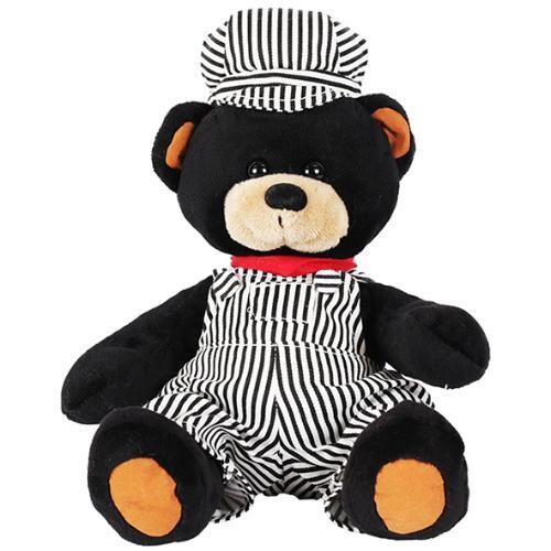 8.5&quot; Engineer Sitting Black Bear Stuffed