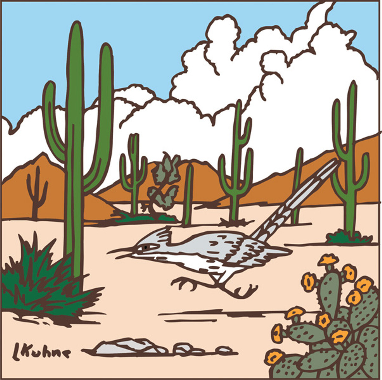 Roadrunner 6" x 6" Tile