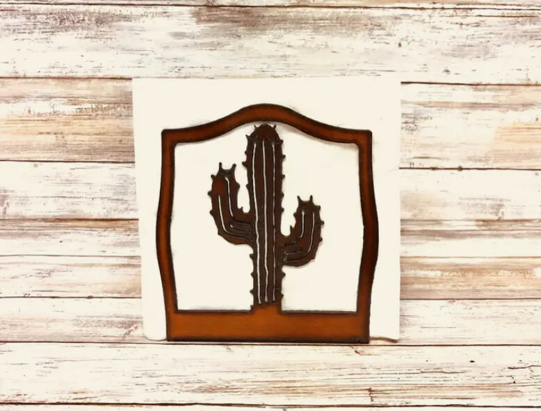 Saguaro Cactus Iron Napkin Holder