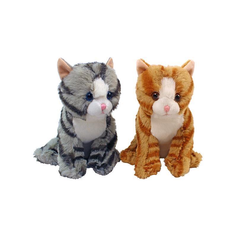 7&quot; Sitting Tabby Cats, 2 Asst - Gray Orange