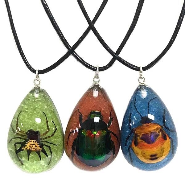 Assorted Insects in Color Resin Necklace