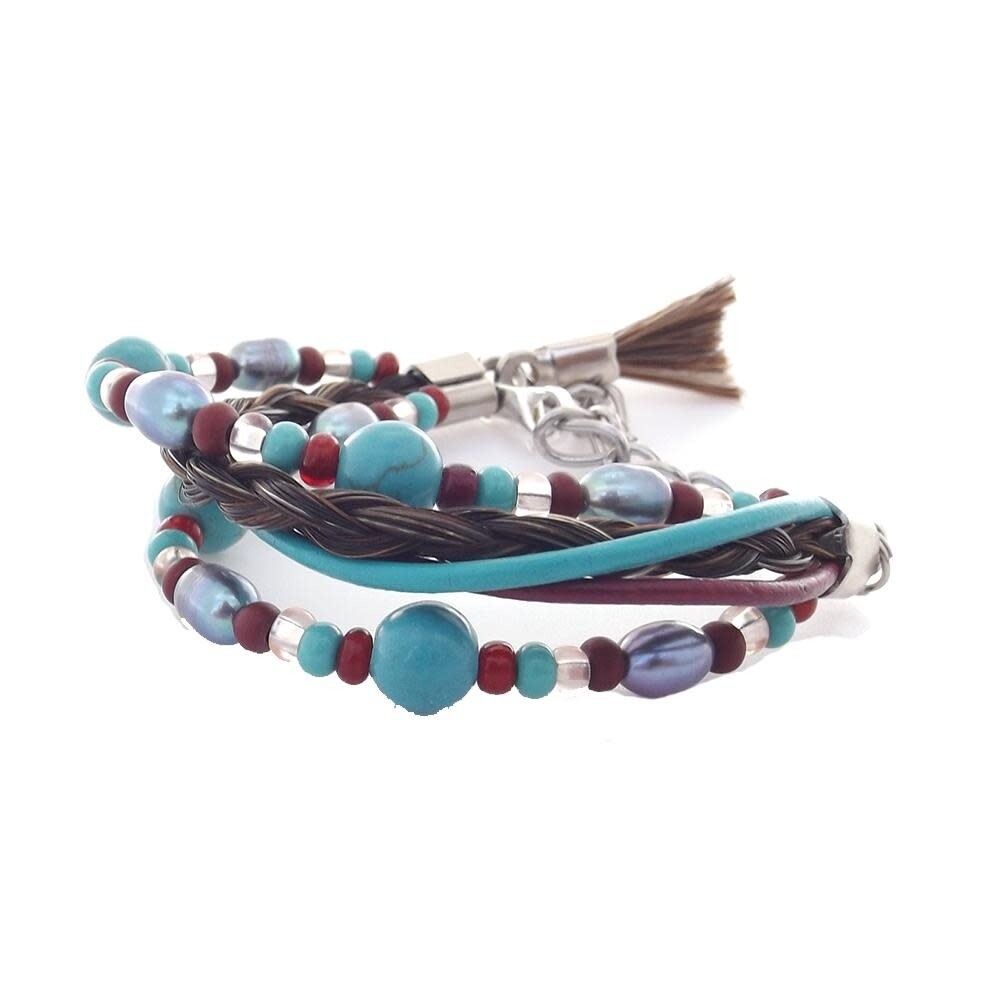 Horsehair &amp; Bead Multi-Strand Mariah Bracelet