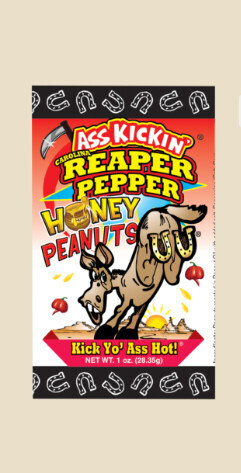 Ass Kickin&#39; Carolina Reaper Bagged Honey Peanuts
