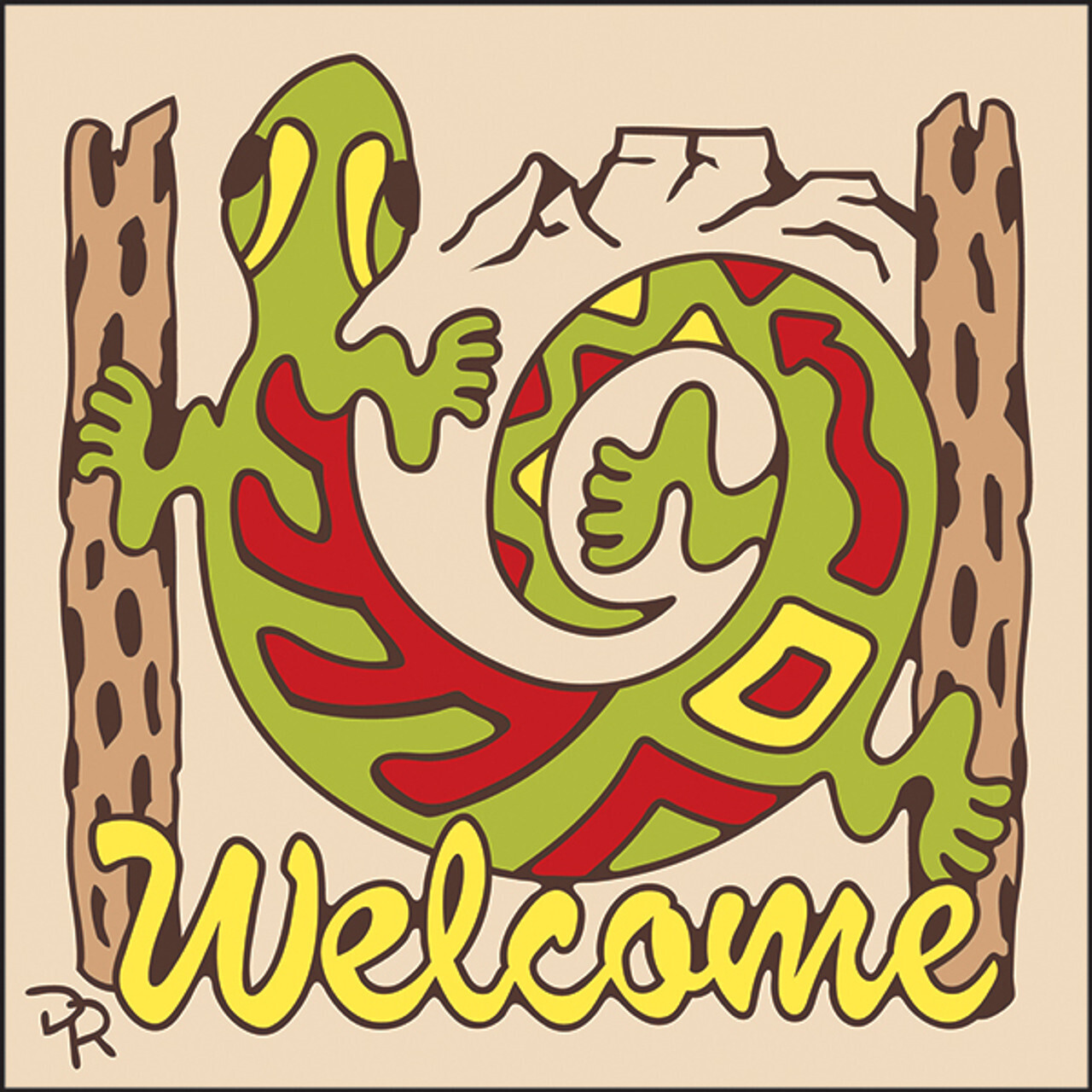 Welcome Gecko Sand 6" x 6" Tile