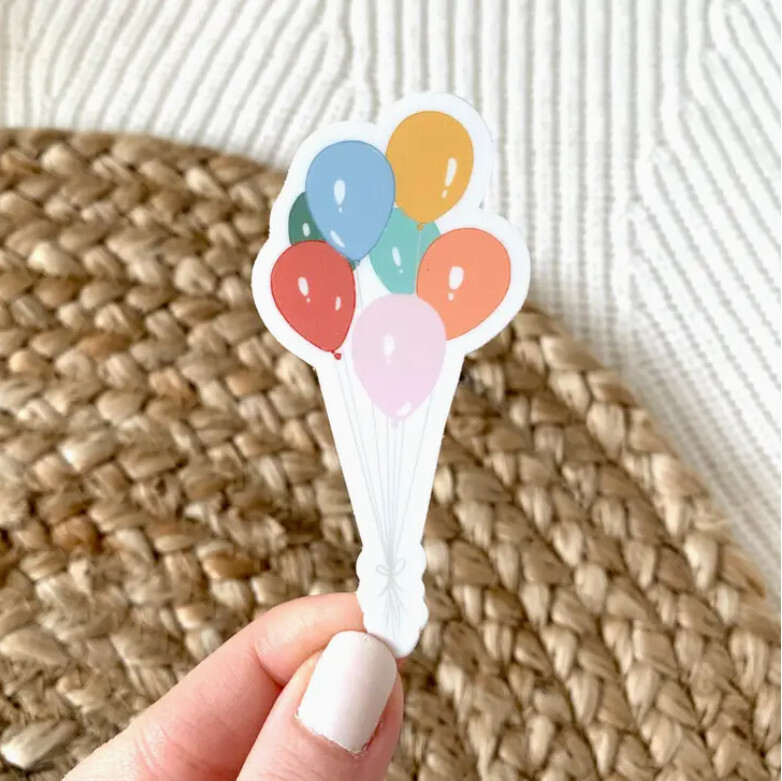 Pastel Balloons Jar Sticker