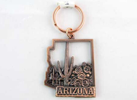 AZ 3D Saguaro Bronze Key Chain
