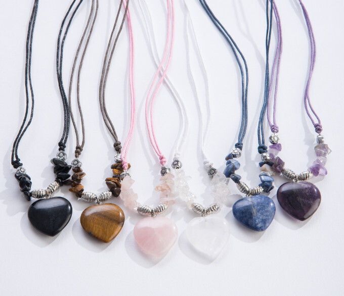 Gemstone Heart Pendants