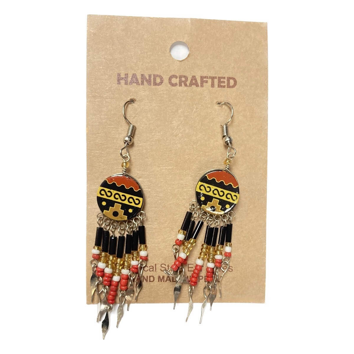Geometric Dangle Hand-Painted Earrings