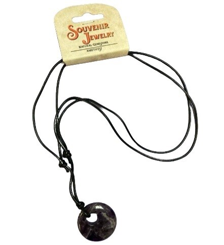 Amethyst Circle Gemstone Necklace