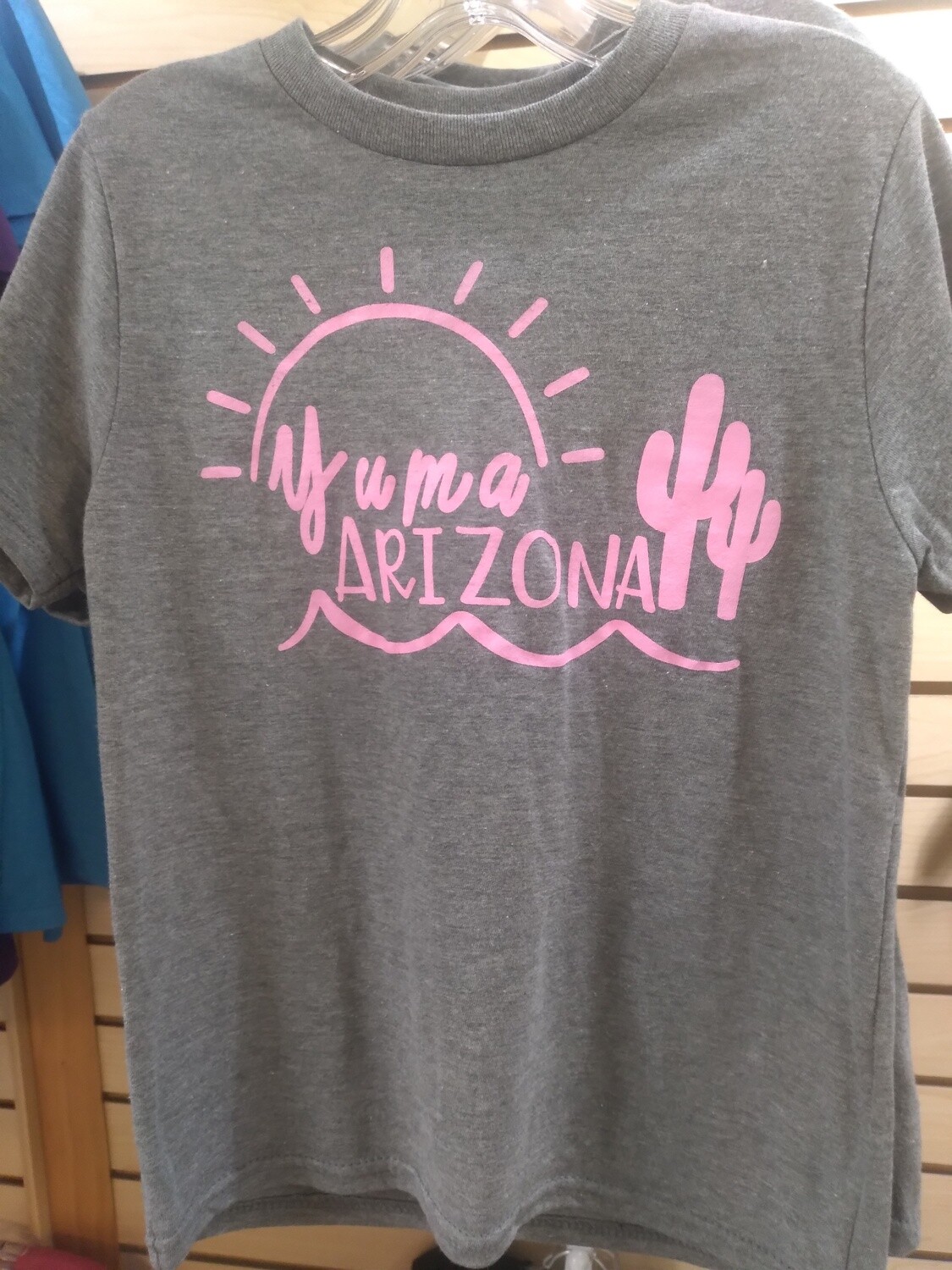 Yuma Arizona Youth T-shirt Pink Lettering
