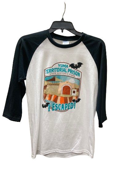 I Escaped Youth Baseball T-shirt, Color: Black/White, Size: S
