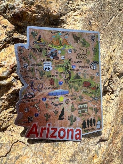 AZ Metallic Map Magnet